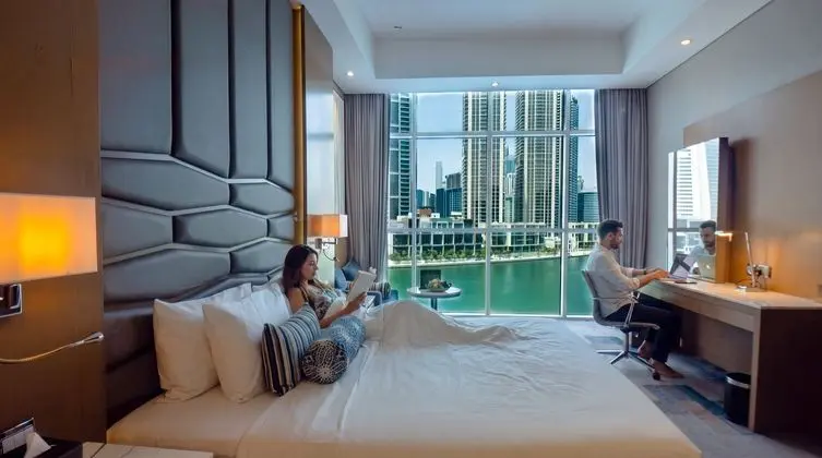Premium Room Burj Khalifa view with free access to Hotel's private beach at Palm - Jumeirah