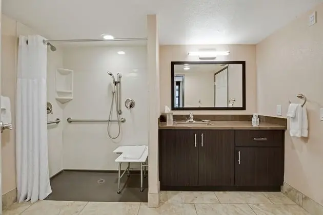 1BR ADA Roll In Shower - King Bed, Full Kitchen