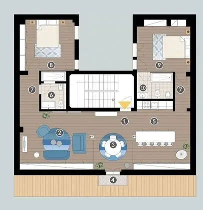 Design Çatı Katı (Loft), 2 Yatak Odası, 2 Banyolu, Şehir Manzaralı