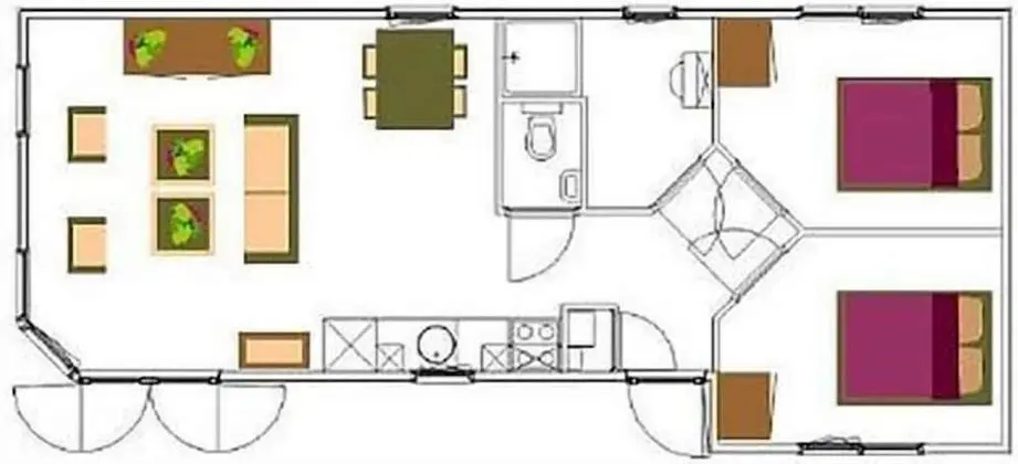 Comfort Dağ Evi, 2 Yatak Odası (1A)