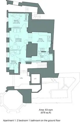 Superior Apart Daire, 2 Yatak Odası, Sigara İçilmez, Avlu Manzaralı