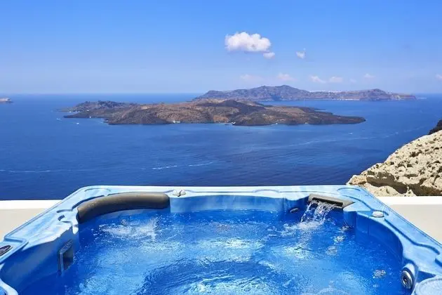 Honeymoon Villa, 1 Büyük (Queen) Boy Yatak, Deniz Manzaralı (Private Heated Pool)