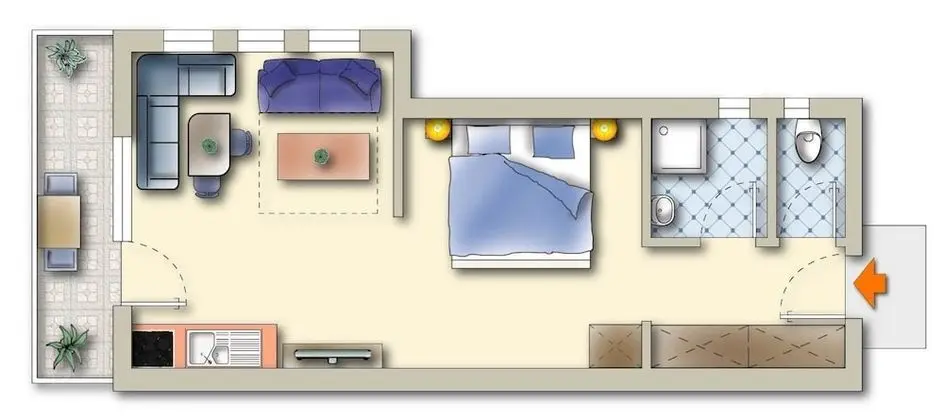 Comfort Oda, Balkon (Typ C)