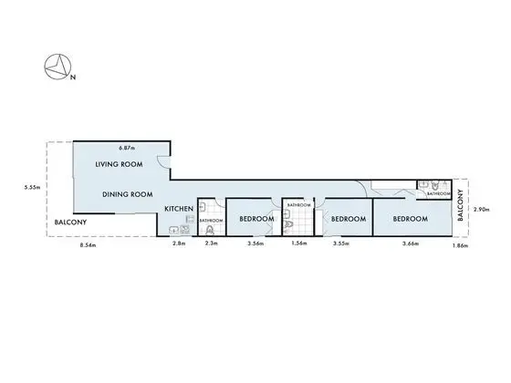 Apart Daire, 3 Yatak Odası, Balkon
