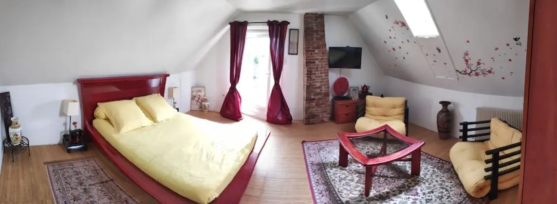 Superior Tek Büyük Yataklı Oda, Banyolu/Duşlu, Bahçe Manzaralı (Chambre zen)