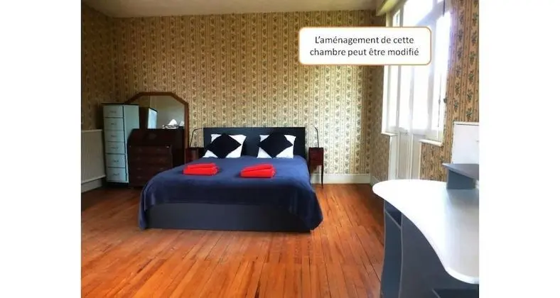 Comfort Tek Büyük veya İki Ayrı Yataklı Oda, Ortak Banyo, Bahçe Manzaralı (Chambre blanche)