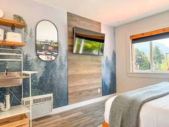 Design Oda, 1 En Büyük (King) Boy Yatak, Küçük Mutfak, Dağ Manzaralı