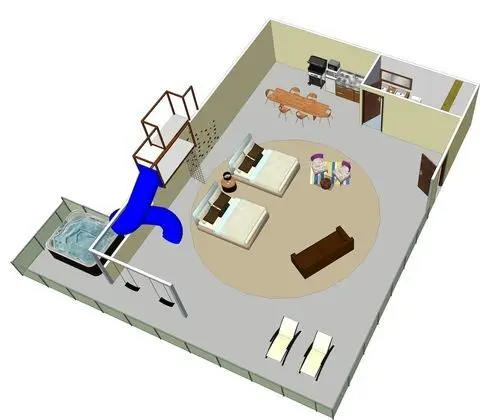Family Deluxe Tent, Hot Tub