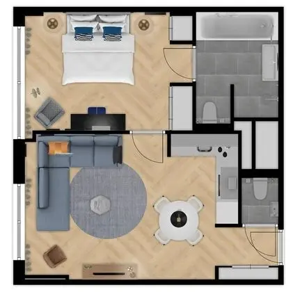 Deluxe Apart Daire, 1 Yatak Odası, Mutfak