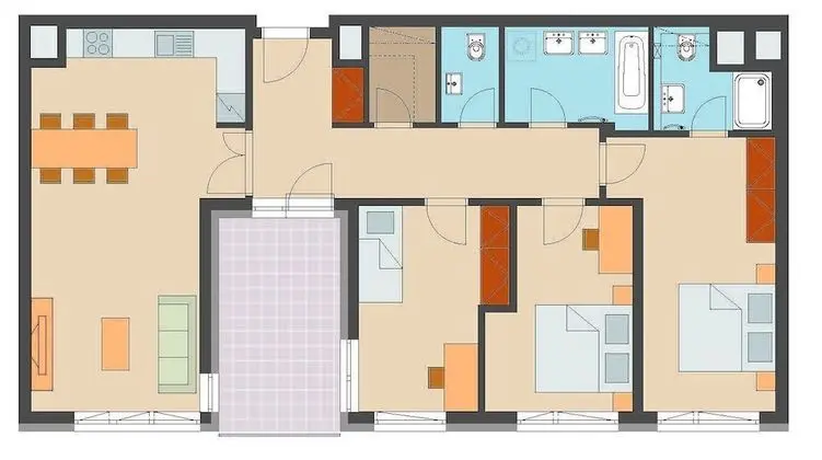 Family Apart Daire, 3 Yatak Odası, Balkon, Şehir Manzaralı