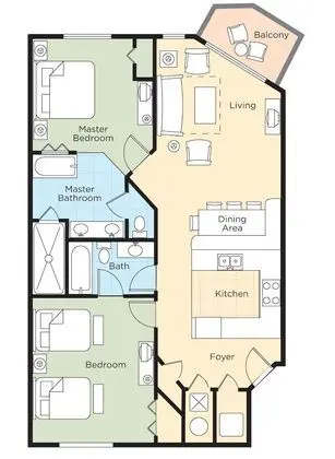 Deluxe Apart Daire, 2 Yatak Odası, Mutfak