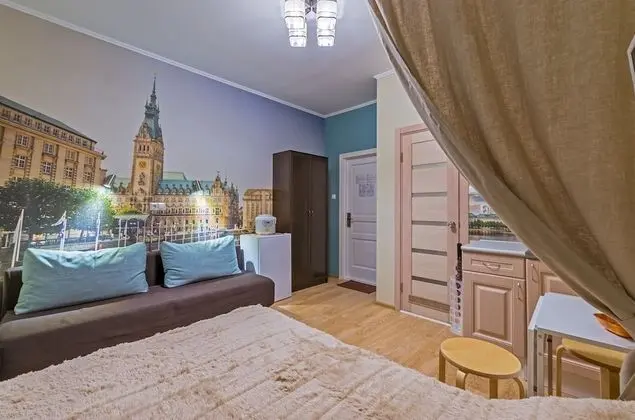 City Stüdyo, 1 Büyük (Queen) Boy Yatak ve Çekyat, Küçük Mutfak (Hamburg)