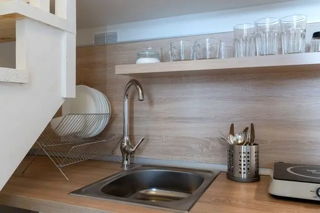 Design Stüdyo, 1 Büyük (Queen) Boy Yatak ve Çekyat, Küçük Mutfak (Green Living Room)