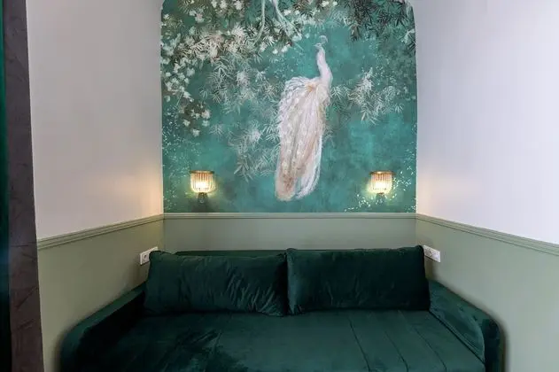 Design Stüdyo, 1 Büyük (Queen) Boy Yatak ve Çekyat, Küçük Mutfak (Green Living Room)