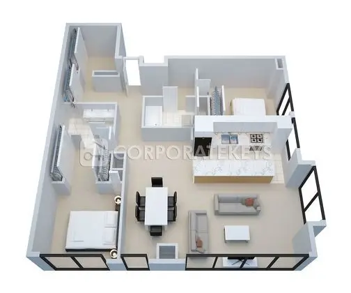 Luxury Apart Daire, 2 Yatak Odası, Balkon