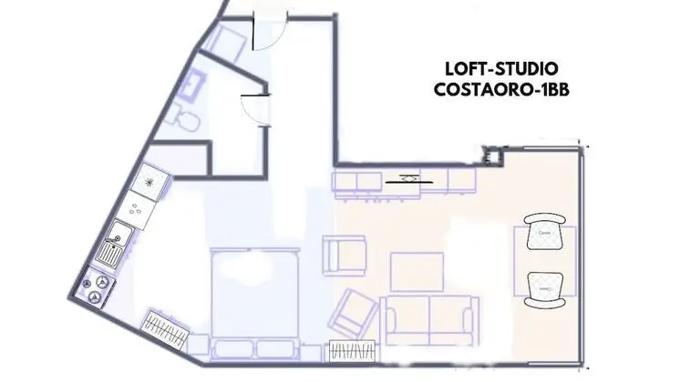 Çatı Katı (Loft), Banyolu/Duşlu, Deniz Manzaralı (CostaOro-1BB)