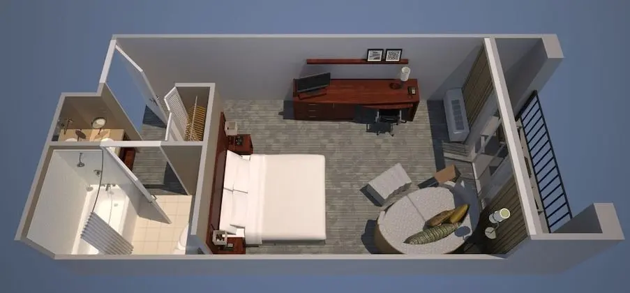 Oda, 1 En Büyük (King) Boy Yatak ve Çekyat (Mobility/Hearing Accessible, Tub)