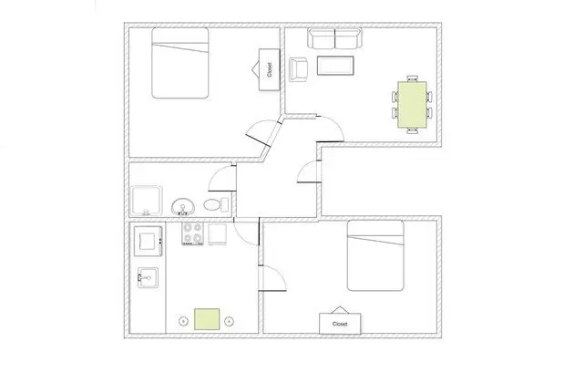 Apart Daire, 2 Yatak Odası, Buzdolabı