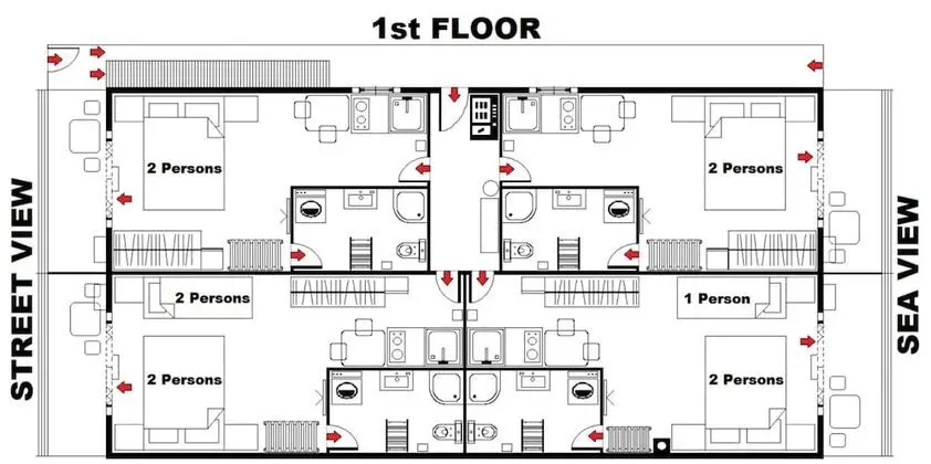 Exclusive Apart Daire, 2 Yatak Odası, Deniz Manzaralı