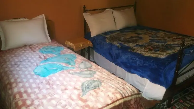 C1 : Chambre avec 1 lit double deux places et 1 lit une place avec salle de bain commune