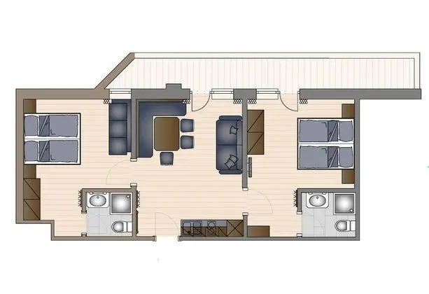 Deluxe Apart Daire, 2 Yatak Odası (Wilderer 75 EUR cleaning fee-not incl)