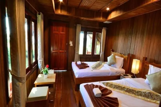 Wooden Cottage Double Pool View