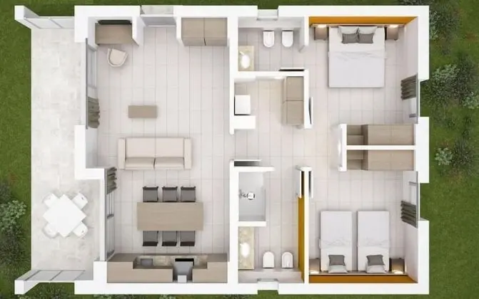 Royal Apart Daire, 2 Yatak Odası, Mutfak, Denize Sıfır