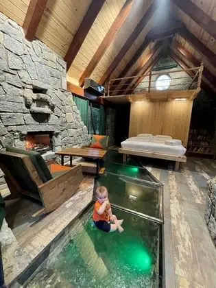 Jakuzili Şömineli Bungalow, Dağ Manzaralı, Şömineli ve Jakuzili