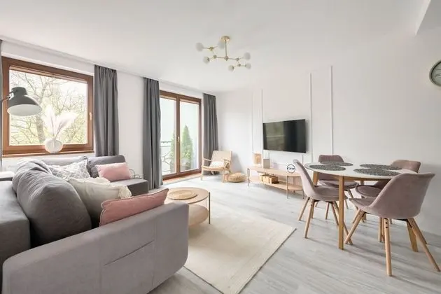 Deluxe Apart Daire, 1 Yatak Odası, Balkon, Ek Bina (4 people, ul. Sobieskiego 29)
