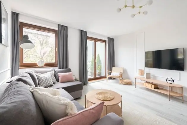 Deluxe Apart Daire, 1 Yatak Odası, Balkon, Ek Bina (4 people, ul. Sobieskiego 29)