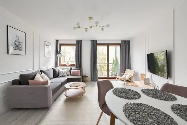 Deluxe Apart Daire, 1 Yatak Odası, Balkon, Ek Bina (4 people, ul. Sobieskiego 29)