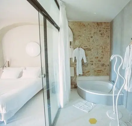 Design Tek Büyük Yataklı Oda, Banyolu/Duşlu, Üzüm Asması Manzaralı (Ô pied des vignes)