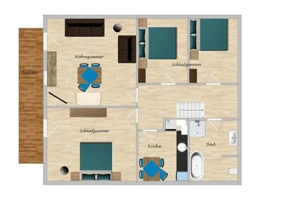 Comfort Daire, 3 Yatak Odası