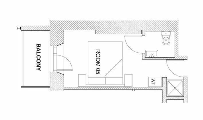 Tek Büyük Yataklı Oda, Balkon, Deniz Manzaralı (Compact Double, 1st Floor)