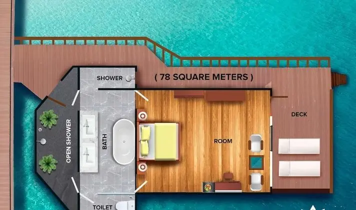 Superior Bungalov, 1 En Büyük (King) Boy Yatak, Deniz Manzaralı
