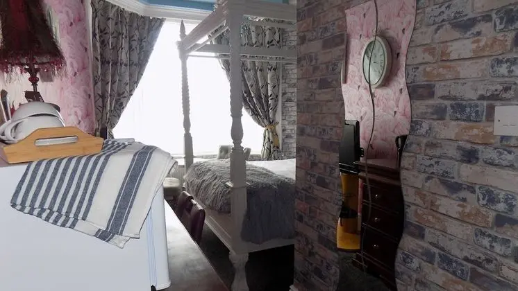 Tek Büyük Yataklı Oda, Deniz Manzaralı (Flamingo Four Poster)