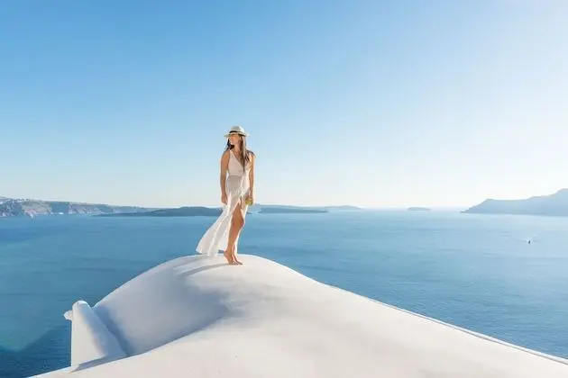 Elite Süit, 1 Yatak Odası, Kişiye Özel Havuzlu, Deniz Manzaralı (Caldera View)