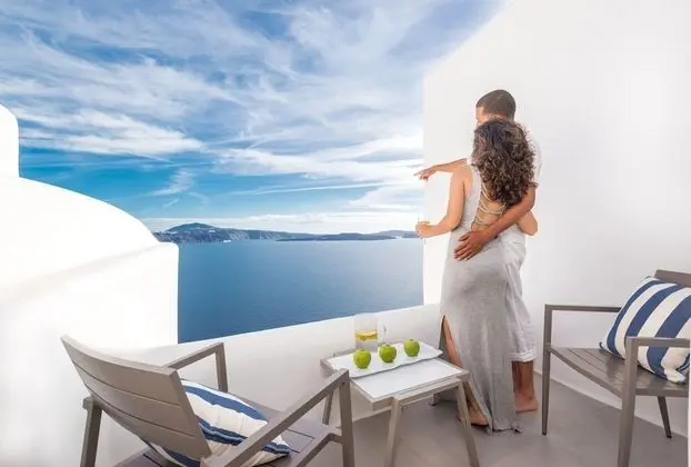 Elite Süit, 1 Yatak Odası, Kişiye Özel Havuzlu, Deniz Manzaralı (Caldera View)