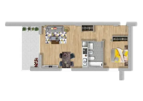 Apart Daire, 1 Yatak Odası, Dağ Manzaralı (2 adults + 2 children)
