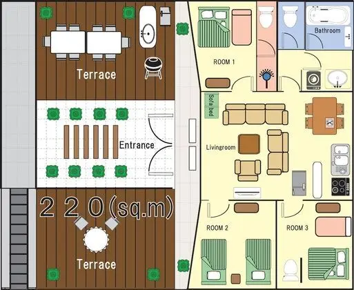Deluxe Süit, 3 Yatak Odası, Sigara İçilmez (3rd Floor, For 1 - 6 People)