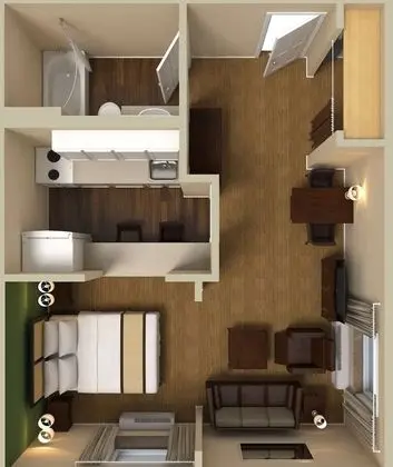 Deluxe Stüdyo, 1 Büyük (Queen) Boy Yatak ve Çekyat, Sigara İçilmez