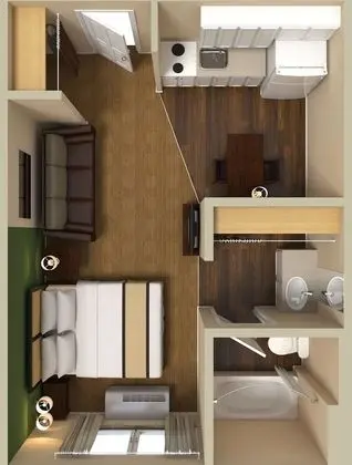 Deluxe Stüdyo, 1 Büyük (Queen) Boy Yatak ve Çekyat, Sigara İçilmez