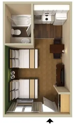 Stüdyo, 2 Çift Kişilik Yatak, Sigara İçilmez