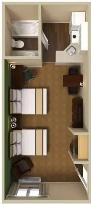 Standard Oda, 2 Çift Kişilik Yatak, Engellilere Uygun, Sigara İçilmez (Kitchen)