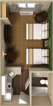 Stüdyo, 2 Çift Kişilik Yatak, Sigara İçilmez