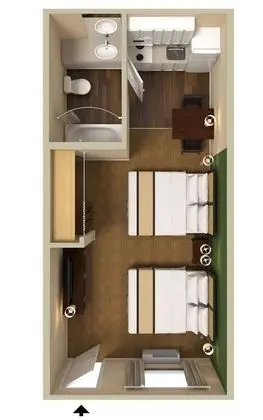 Stüdyo, 2 Çift Kişilik Yatak, Sigara İçilmez