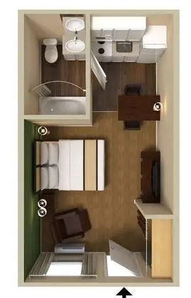 Stüdyo, 2 Çift Kişilik Yatak, Sigara İçilmez