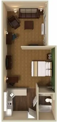 Stüdyo, 2 Çift Kişilik Yatak, Sigara İçilmez