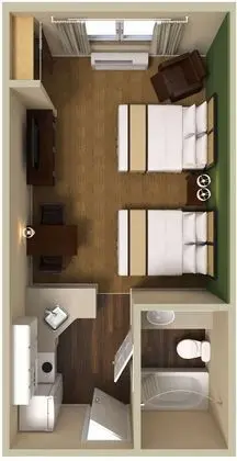 Stüdyo, 2 Çift Kişilik Yatak, Sigara İçilmez