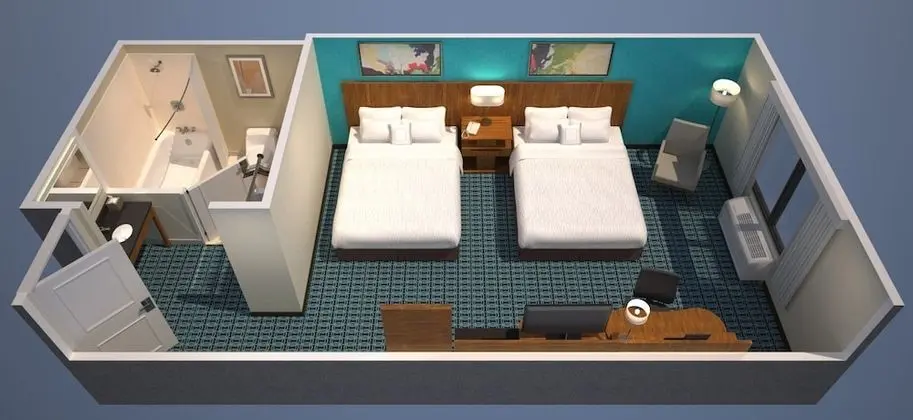 Oda, 2 Çift Kişilik Yatak (Mobility/Hearing Accessible, Tub)